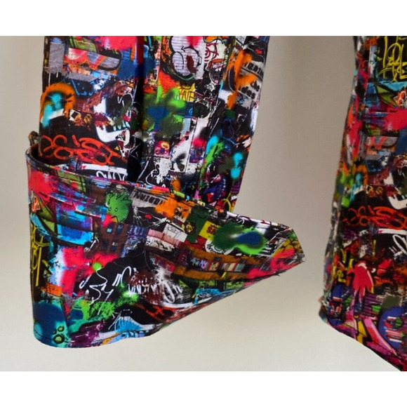 Bertigo Graffiti Long Sleeve Stretch Shirt size L - Picture 7 of 14